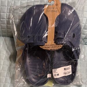 Mens Sun + Stone Trent Navy Foam Clog Sandals - Size 12M